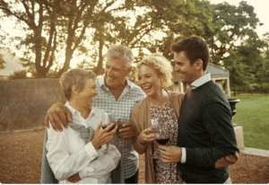 family celebrating good life