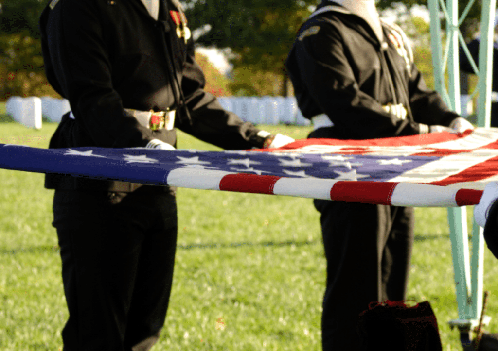 Military flag folding