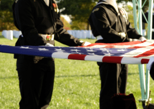 Military flag folding